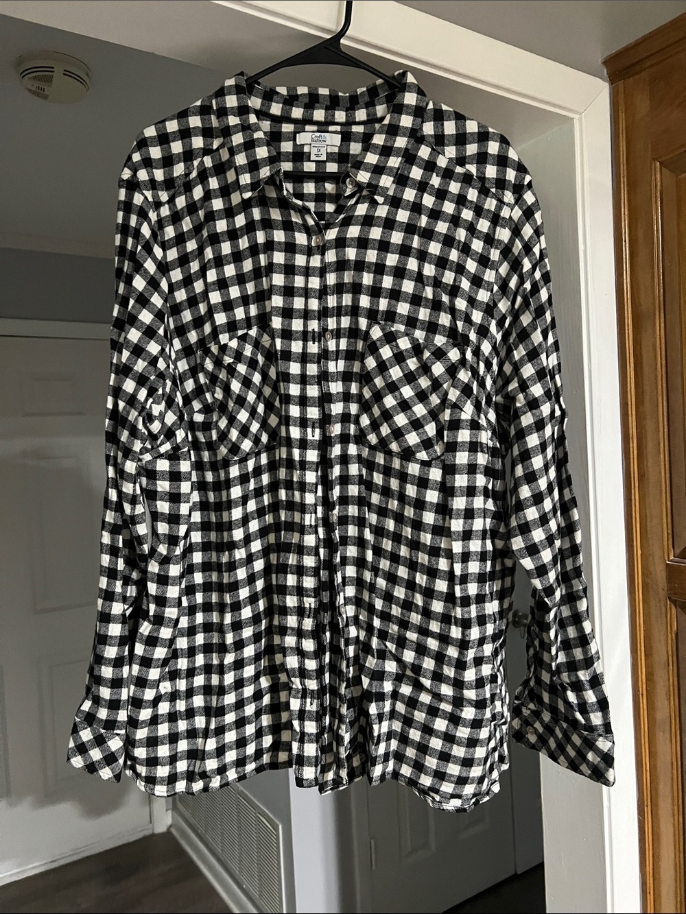 Women’s Croft & Barrow Black and White Buffalo Check Shirt
